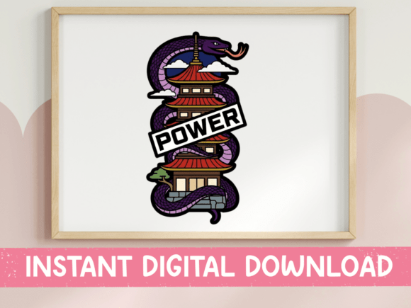 Download Snake Pagoda Power Tattoo Sticker - Snake Collection