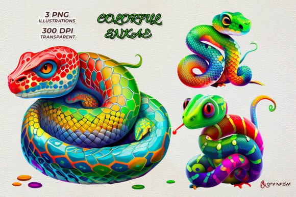 Download Colorful Snake Sublimation Clipart - Snake Collection