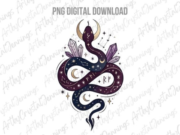 Download Mystical Celestial Snake Witchy PNG - Snake Collection