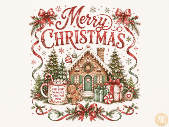 Download Merry Christmas Gingerbread House PNG - Merry Collection