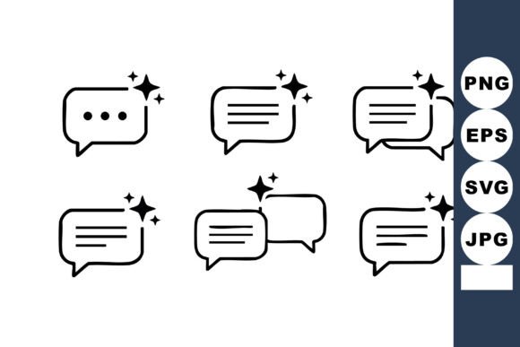 Download Sparkling Chat Bubbles Set with Message - Chat Collection
