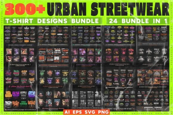 Download Urban Streetwear T-shirt Designs Bundle - Premium Resources