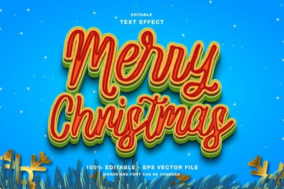 Download Merry Christmas 3D Editable Text Effect - Merry Collection